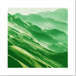 Tropical Green Mountains Oil Effects 1 Posters and Art